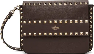 Valentino Garavani Brown Small Rockstud Crossbody Bag