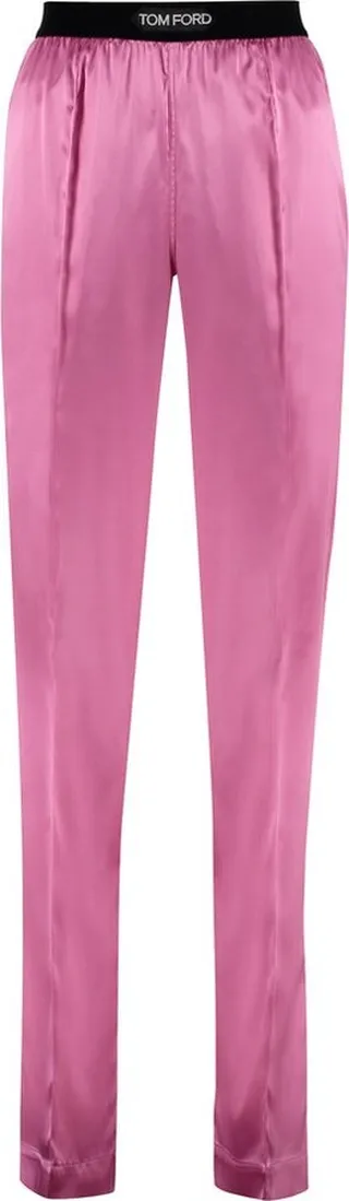 Tom Ford Logo Waistband Straight Leg Pants