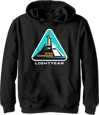 Boy's Lightyear Star Command Launch Pull Over Hoodie - Black - Small