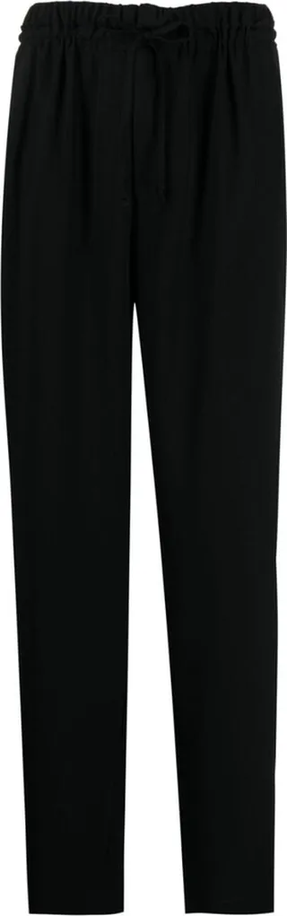 Drawstring-Waist Straight-Leg Trousers