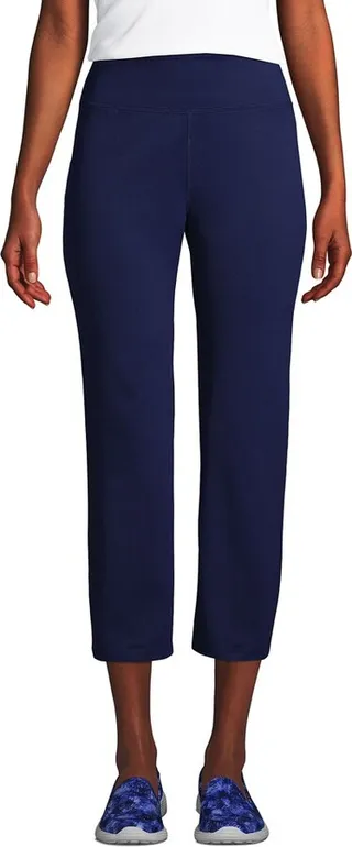 Lands' End Women's Tall Active Crop Yoga Pants - Small Tall - Deep Sea Navy