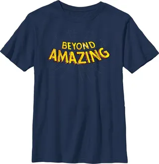 Boy's Spider-Man: Beyond Amazing Classic Logo T-Shirt - Navy Blue - X Small