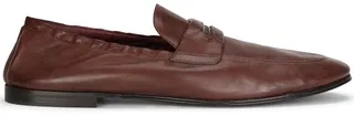Logo-Embossed Leather Slippers