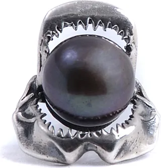 Lee Renee - Shark Jawbone Tie Pin Pearl & Silver