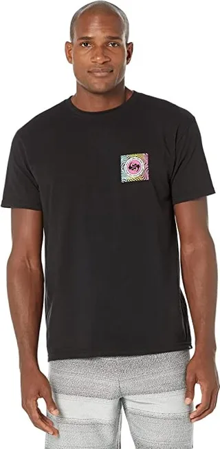 Quiksilver Shadow Groove Short Sleeve Tee (Black) Men's Clothing