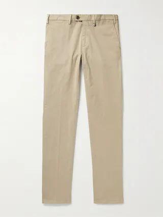 Straight-Leg Cotton-Blend Twill Chinos