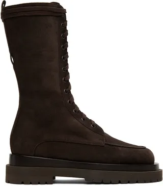 Magda Butrym Brown Suede Combat Boots