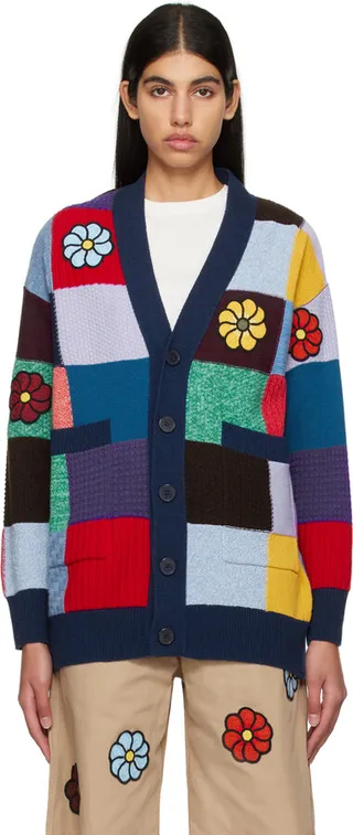 Moncler Genius 1 Moncler JW Anderson Multicolor Patchwork Cardigan