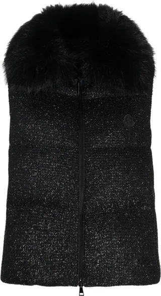 Faux-Fur Collar Padded Gilet