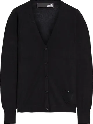 Embellished wool-blend cardigan