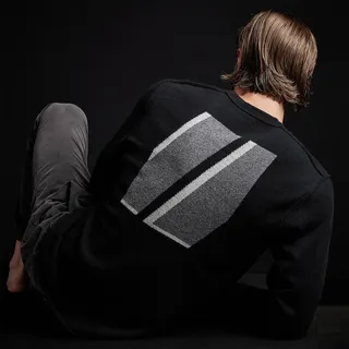 Double Bar Graphic Recycled Cashmere Sweater