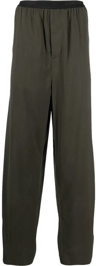 Logo-Waistband Wide-Leg Trousers