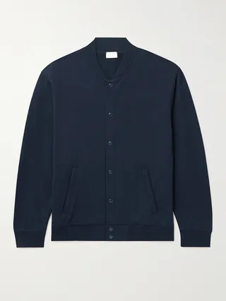 Stretch Pima Cotton-Jersey Bomber Jacket