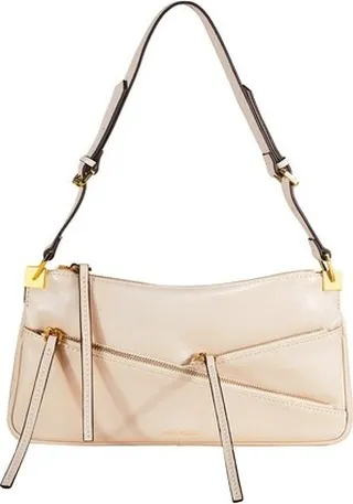 Three zipped baguette shoulder bag