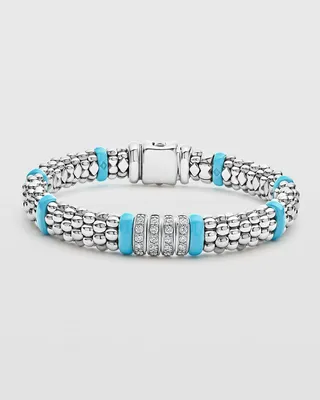 Black Caviar 4-Diamond Station Bracelet
