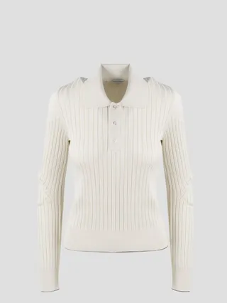 Bottega Veneta lightweight ribbed cotton polo.
