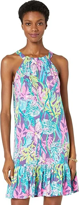 Lilly Pulitzer Saira Dress (Pigment Purple Party All the Tide) Women's Clothing