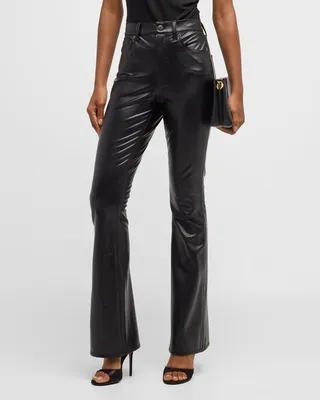 Beverly High Rise Skinny Flared Faux Leather Jeans