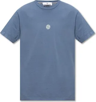 Stone Island Logo Printed String Detailed T-Shirt