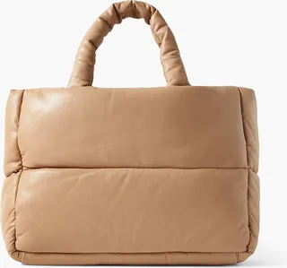 Daffy quilted padded faux leather tote