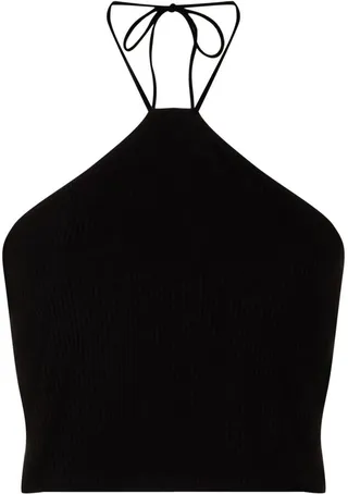 Aversa halterneck ribbed-knit top