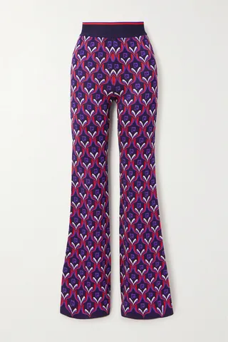 Paco Rabanne - Jacquard-knit Straight-leg Pants - Purple