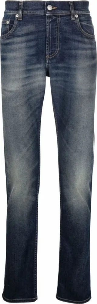 Mcqueen Graffiti Denim Jeans