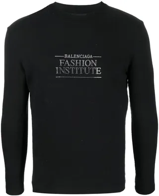 slogan-print long-sleeved T-shirt