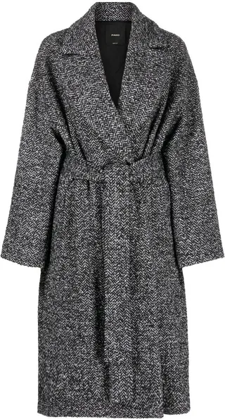 Herringbone Belted Overcoat