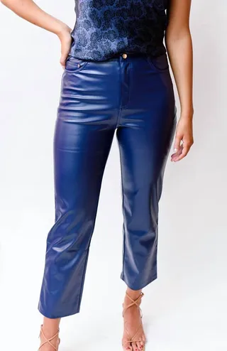 Hanie Vegan Leather Pant in Nightshadow