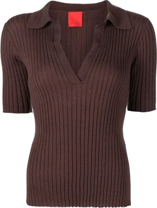 Summer cashmere-blend polo top