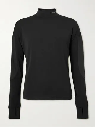 Logo-Appliquéd Nylon-Ripstop Panelled Recycled GhostFleece Running Top