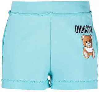 Teddy motif embroidered track shorts