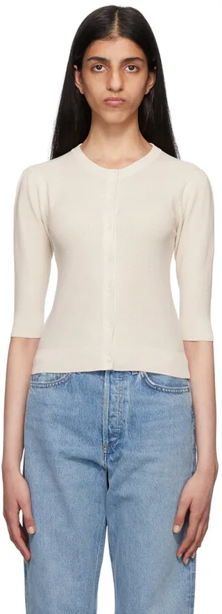 FRAME Off-White Shrunken Cardigan