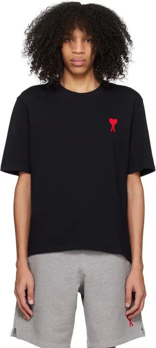 AMI Alexandre Mattiussi Black Ami de Cœur T-Shirt