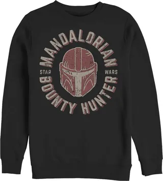 Men's Star Wars The Mandalorian Helmet Stamp Sweatshirt - Black - Large