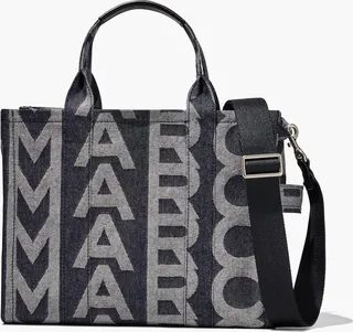 The Monogram Denim Medium Tote Bag - Denim Blue
