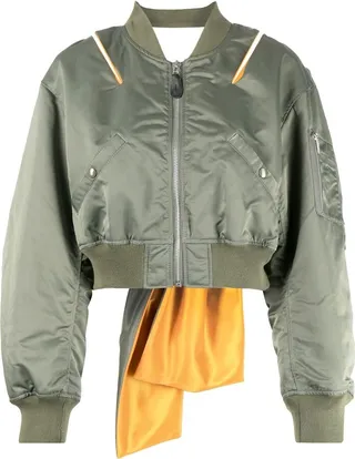Rear Tie-Fastening Bomber Jacket