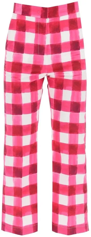 MSGM Checked Cropped Trousers