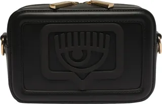 Chiara Ferragni Logo Embossed Zipped Shoulder Bag