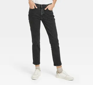 Women's High-Rise Slim Straight Jeans - Universal Thread™ Black 00