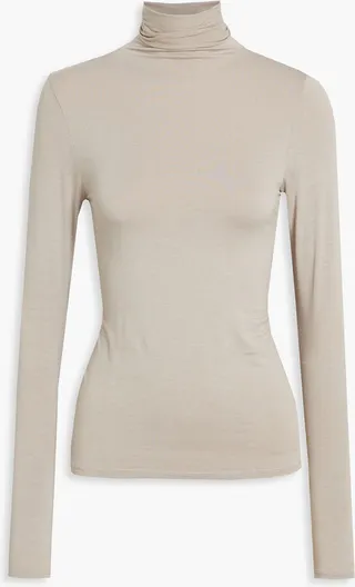 Stretch-jersey turtleneck top