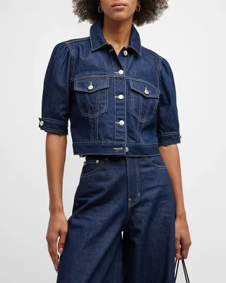 Raina Short-Sleeve Denim Jacket