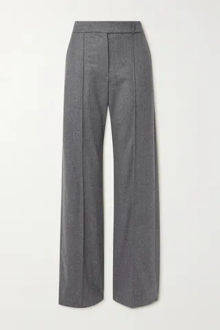 Brunello Cucinelli - Bead-embellished Pleated Wool Straight-leg Pants - Gray