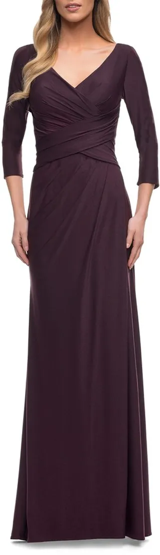 Ruched Bodice Sheath Gown