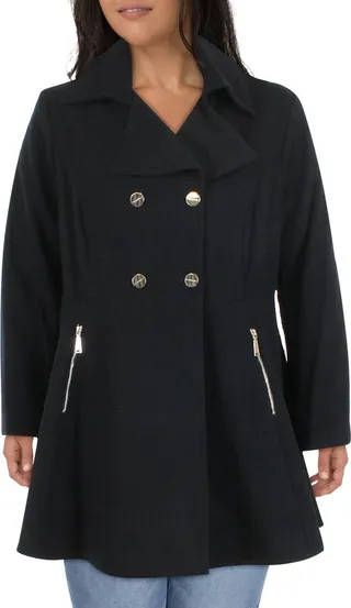 Womens Wool Blend Midi Overcoat
