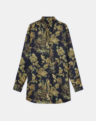 Floral Frost Toile Silk Twill Tunic