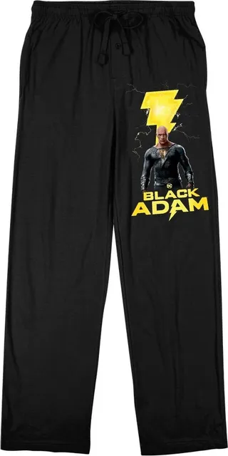 Serious Bolt Black Adam Men's Black Sleep Pajama Pants-Small