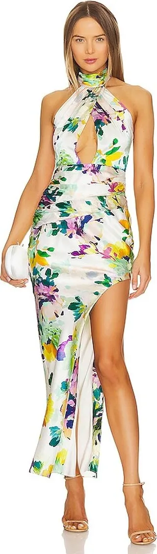 Catalina Halter Cut Out Asymmetrical Gown
