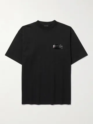 Gaffer Oversized Logo-Embroidered Appliquéd Cotton-Jersey T-Shirt